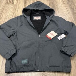 Brooklyn Cloth Work Wear Sherpa Lined Hooded Jacket Gray Men’s Size Medium NWT